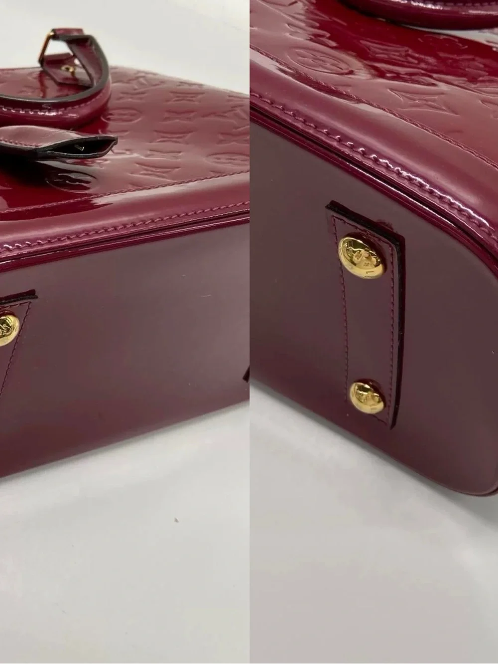 100% Authentic Louis Vuitton Alma PM Monogram Vernis Patent Leather Handbag